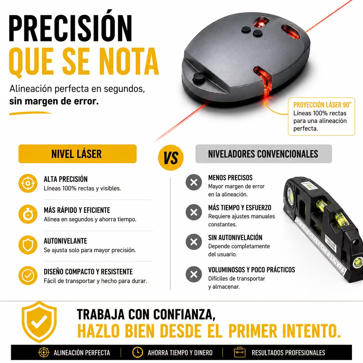 Nivel Laser Doble Linea magnético